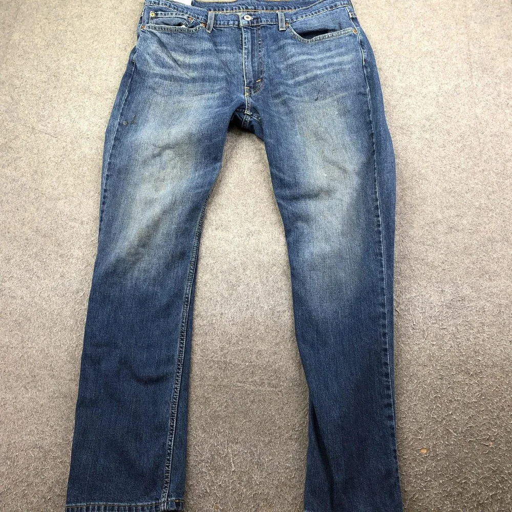 Levis 514 Jeans Mens 36x32 Blue Medium Wash Regular Straight Denim Pants Casual
